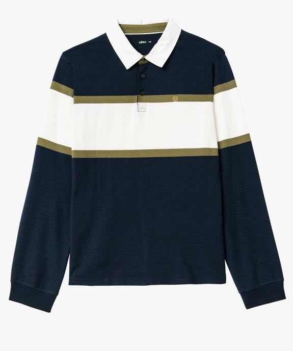 Polo à manches longues à larges rayures homme vue4 - GEMO (HOMME) - GEMO