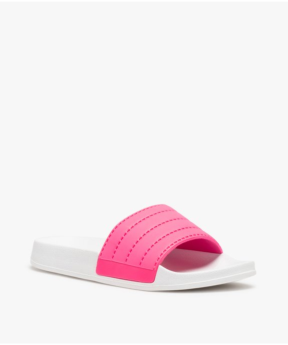Mules de piscine femme à bandeau fluo vue2 - GEMO (PLAGE) - GEMO