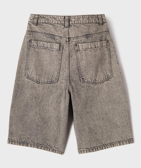 Bermuda en jean skater denim en coton effet neige garçon vue3 - GEMO 4G GARCON - GEMO