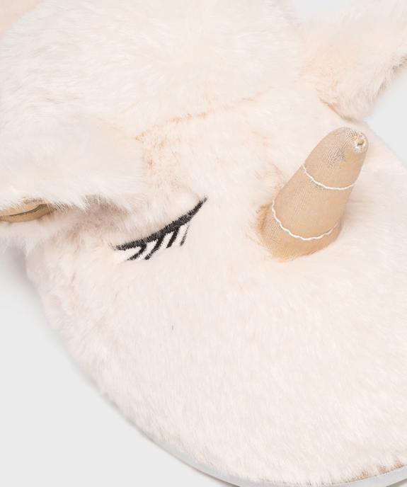 Chaussons mules en fourrure imitation forme licorne femme vue6 - GEMO 4G FEMME - GEMO