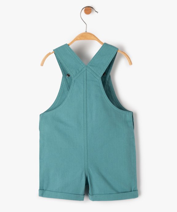 Salopette bébé garçon courte à revers  vue3 - GEMO(BEBE DEBT) - GEMO