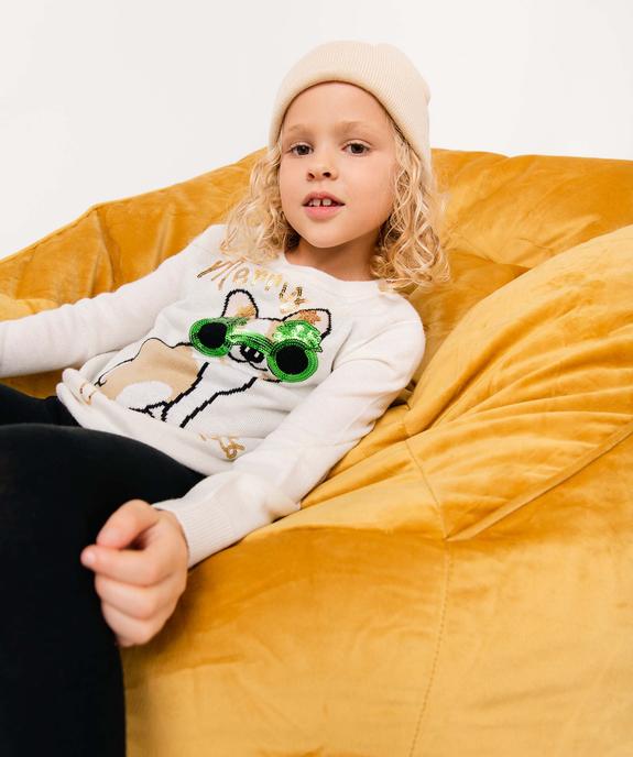 Pull de Noël fille à motif fantaisie en sequins brillants vue1 - GEMO (ENFANT) - GEMO