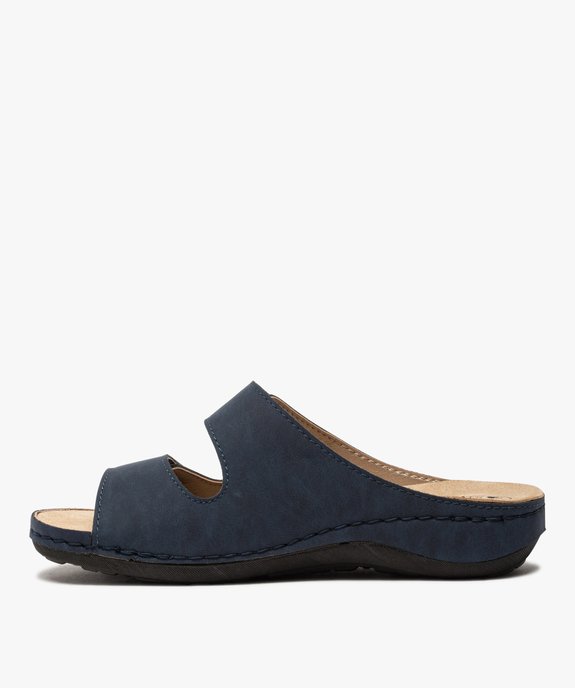 Mules femme confort à brides scratch finitions métallisées vue3 - GEMO (CONFORT) - GEMO
