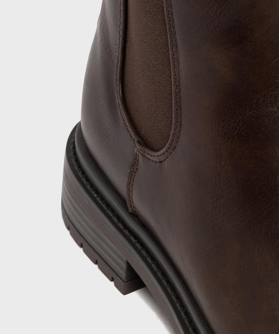 Boots Chelsea fourrées à tige haute et semelle crantée femme vue6 - SANS MARQUE - GEMO