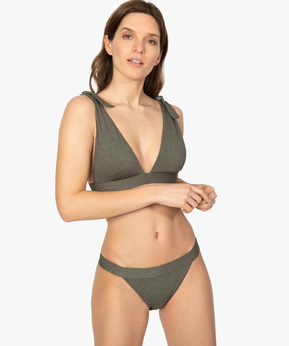 Haut de maillot de bain femme pailleté forme triangle vue2 - GEMO (PLAGE) - GEMO