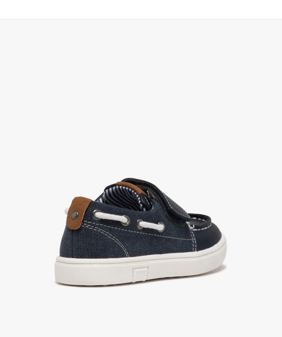 Chaussures bateau garçon bi-matières à scratch vue4 - GEMO (ENFANT) - GEMO