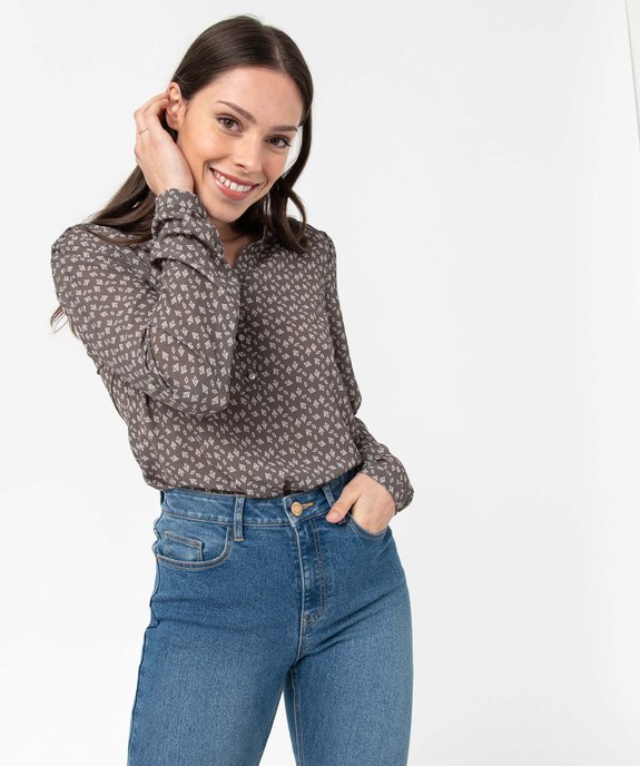 Blouse femme à motifs avec manches retroussables vue1 - GEMO(FEMME PAP) - GEMO