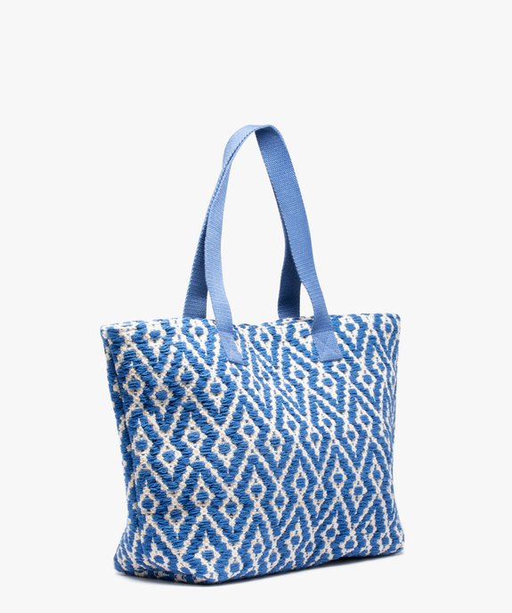 Sac cabas femme en toile tissée grand format vue2 - GEMO (ACCESS) - GEMO