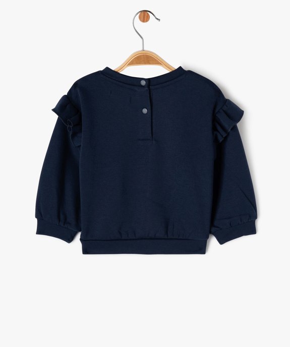 Sweat à motif avec volants sur les épaules bébé fille - LuluCastagnette vue3 - LULUCASTAGNETTE - GEMO