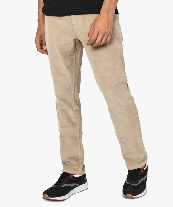 Pantalon homme droit en velours côtelé vue1 - GEMO (HOMME) - GEMO