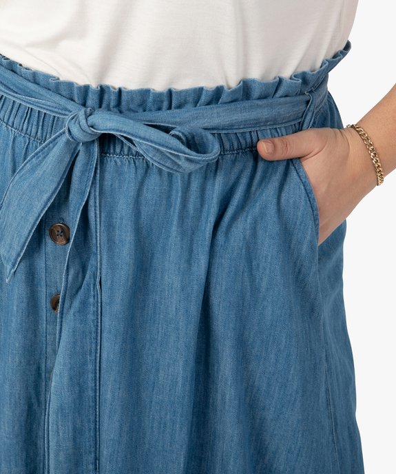 Jupe femme grande taille en chambray fermeture boutons vue2 - GEMO (G TAILLE) - GEMO