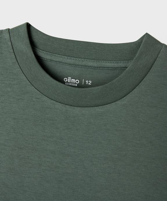 Tee-shirt manches courtes et col rond garçon vue2 - GEMO (JUNIOR) - GEMO