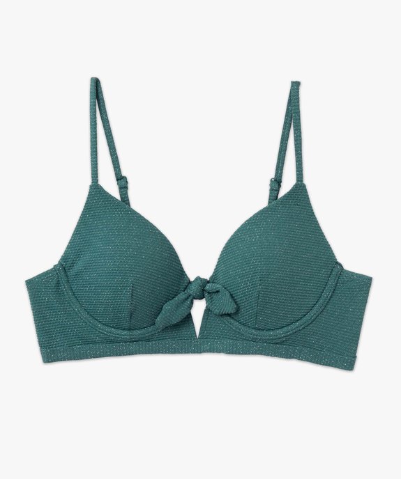 Haut de maillot de bain femme forme corbeille à paillettes vue4 - GEMO 4G FEMME - GEMO