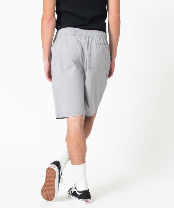 Bermuda en toile à taille élastique homme vue3 - GEMO (HOMME) - GEMO