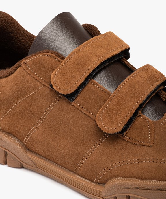 Baskets homme dessus cuir uni fermeture scratch vue6 - GEMO (SPORTSWR) - GEMO