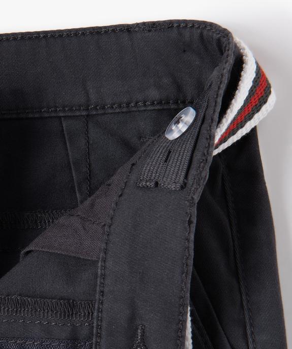 Bermuda en coton avec ceinture tricolore garçon vue3 - GEMO 4G GARCON - GEMO