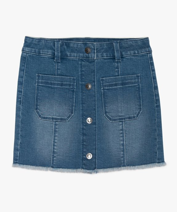 Jupe fille en jean pressionnée devant vue1 - GEMO (ENFANT) - GEMO