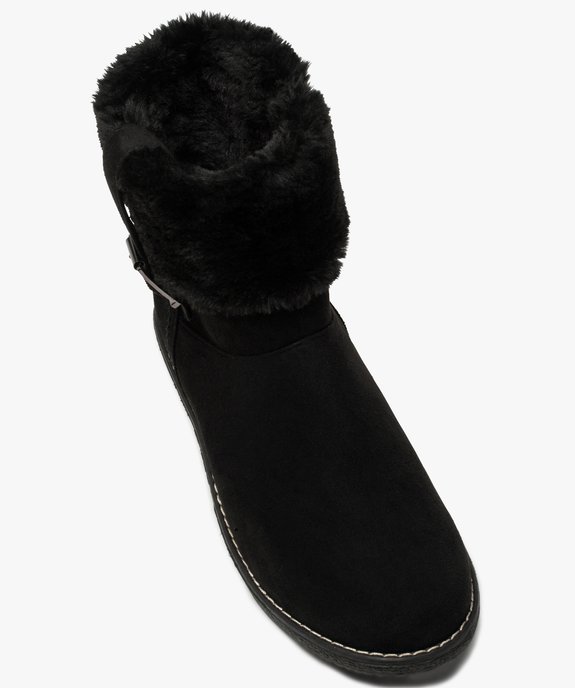 Boots fourrées femme à talon plat unies à col peluche vue5 - G'FLEX - GEMO