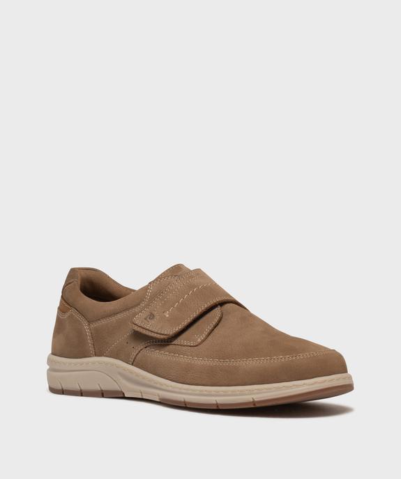 Mocassins dessus et semelle intérieure cuir fermeture scratch homme - Pierre Cardin vue2 - PIERRE CARDIN CONFORT - GEMO