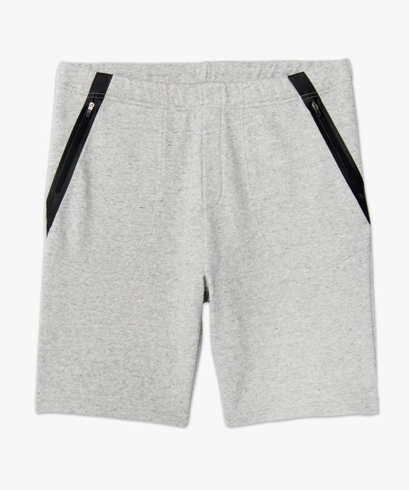 Bermuda homme en maille chinée avec poches zippées vue4 - GEMO (HOMME) - GEMO