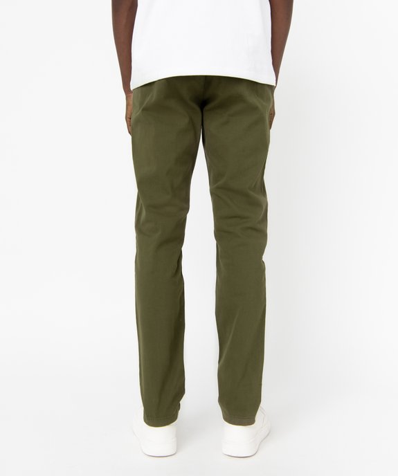 Pantalon chino en coton stretch coupe Slim homme vue3 - GEMO 4G HOMME - GEMO