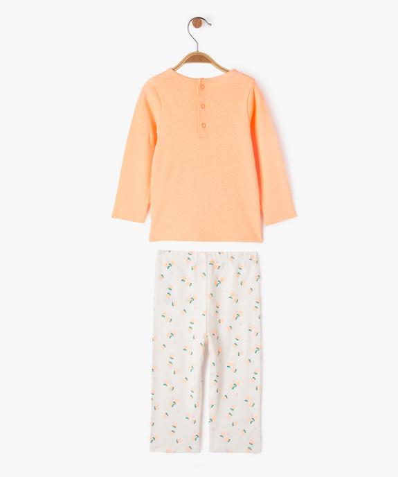 Pyjama 2 pièces en jersey de coton motif pêche bébé fille vue4 - GEMO 4G BEBE - GEMO