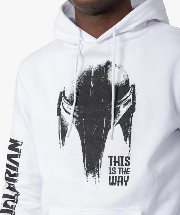 Sweat homme à capuche avec motif monochrome - Star Wars vue2 - THE MANDALORIAN - GEMO
