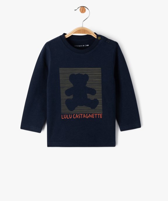 Tee-shirt manches longues imprimé ourson bébé garçon - LuluCastagnette vue1 - LULUCASTAGNETTE - GEMO