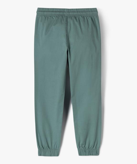 Pantalon jogger en twill de coton taille élastique garçon vue4 - GEMO (ENFANT) - GEMO