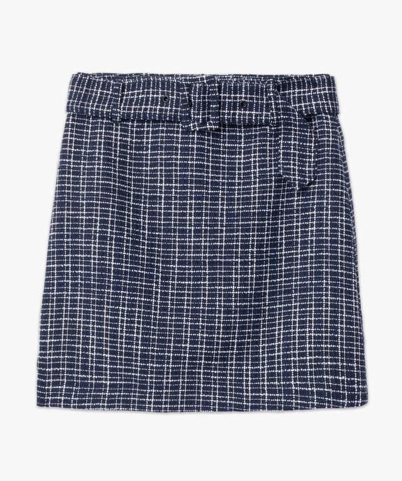 Jupe femme aspect tweed avec large ceinture à boucle vue4 - GEMO(FEMME PAP) - GEMO