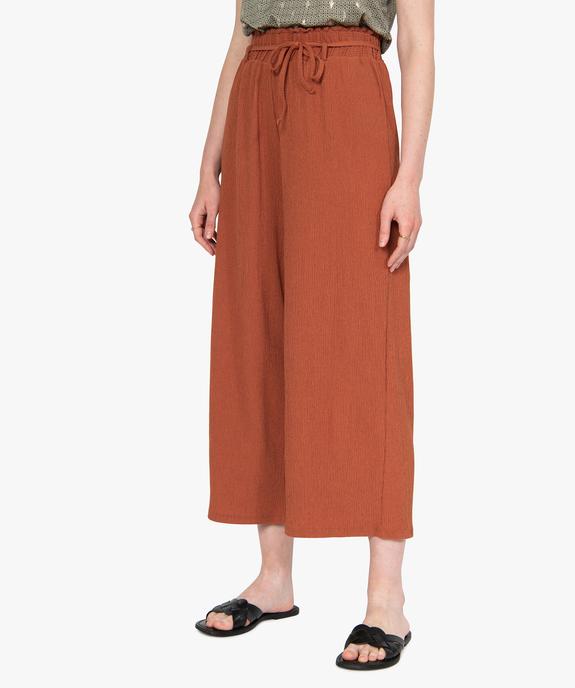 Pantacourt femme large en crêpe vue1 - GEMO(FEMME PAP) - GEMO