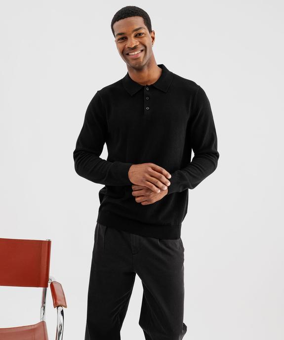 Pull fin avec col polo homme vue1 - GEMO (HOMME) - GEMO