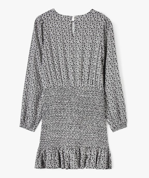 Robe courte à manches longues et smocks fille vue3 - GEMO (JUNIOR) - GEMO