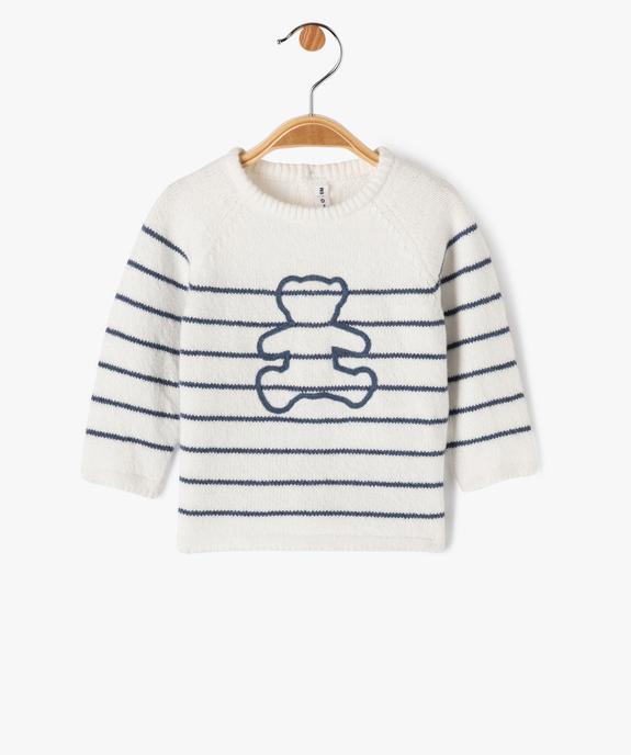Pull rayé à dos boutonné bébé - LuluCastagnette vue2 - LULUCASTAGNETTE - GEMO