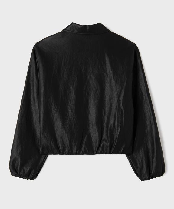 Veste courte à col chemise en cuir imitation femme vue4 - GEMO (JUNIOR) - GEMO
