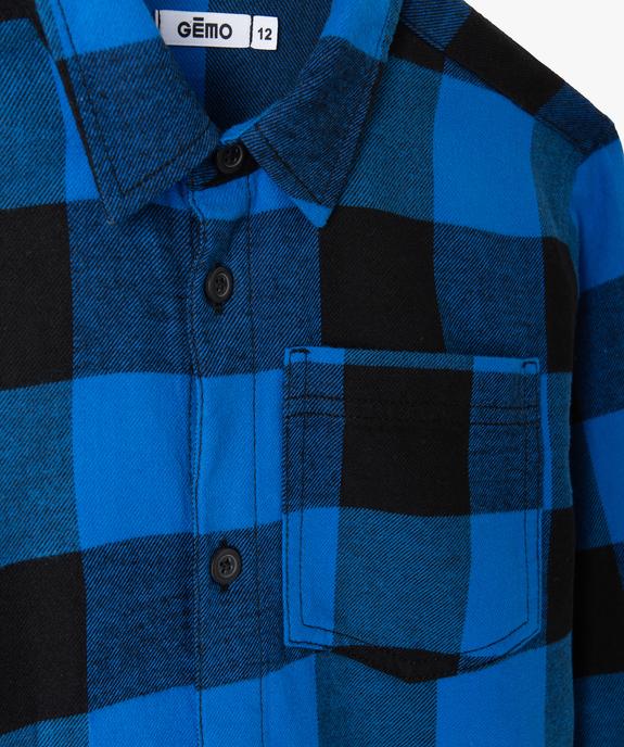 Chemise garçon à manches longues en flanelle vue2 - GEMO (JUNIOR) - GEMO
