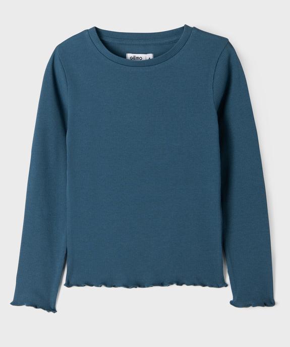 Tee-shirt manches longues en maille côtelée fille vue1 - GEMO 4G FILLE - GEMO
