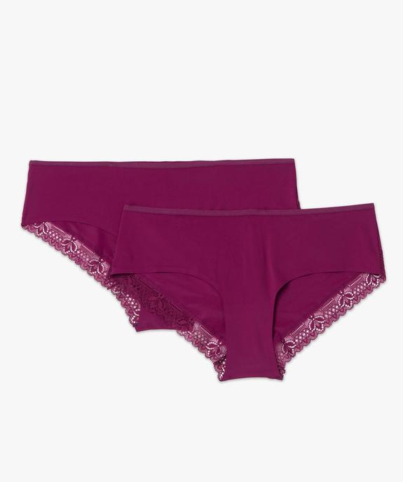 Shorty femme en microfibre et dentelle (lot de 2) vue4 - GEMO(HOMWR FEM) - GEMO