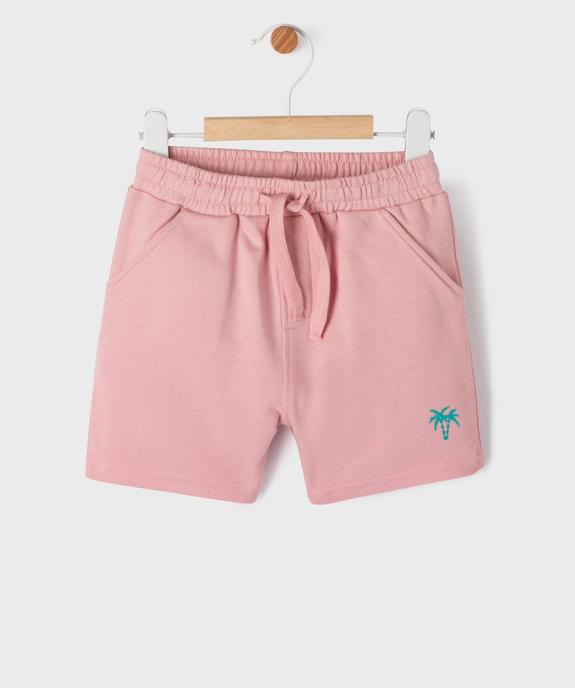 Short en maille avec palmier brodé bébé garçon vue1 - GEMO(BEBE DEBT) - GEMO