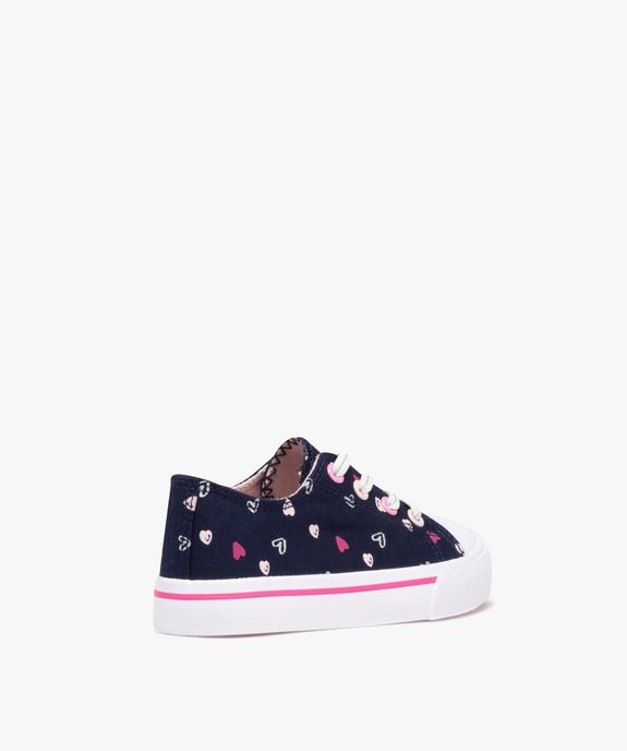 Tennis fille en toile imprimée fermeture lacets élastiques vue4 - GEMO 4G FILLE - GEMO