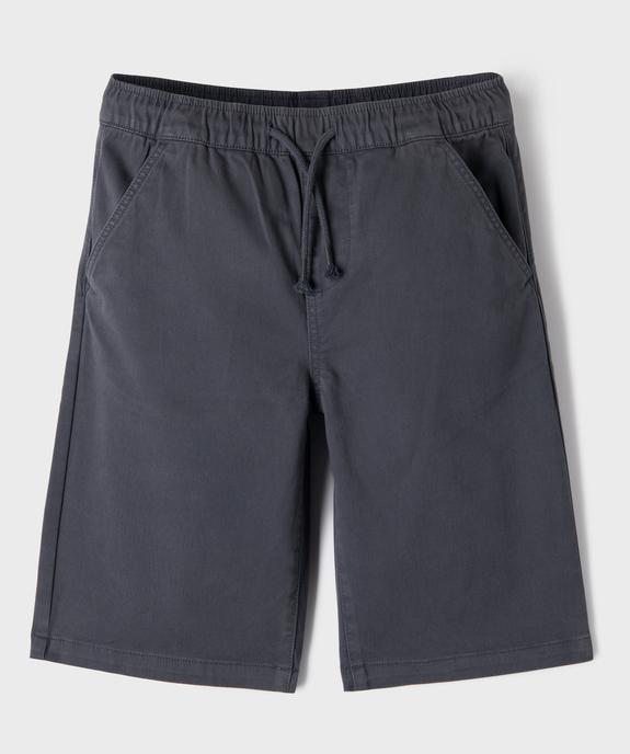 Bermuda regular en coton stretch à taille élastiquée garçon vue1 - GEMO (JUNIOR) - GEMO