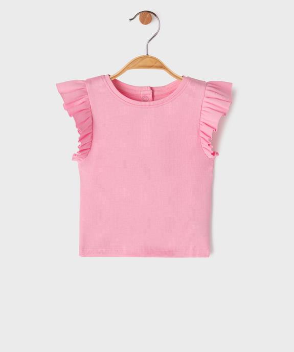 Tee-shirt sans manches avec volants sur les épaules bébé fille vue1 - GEMO 4G BEBE - GEMO