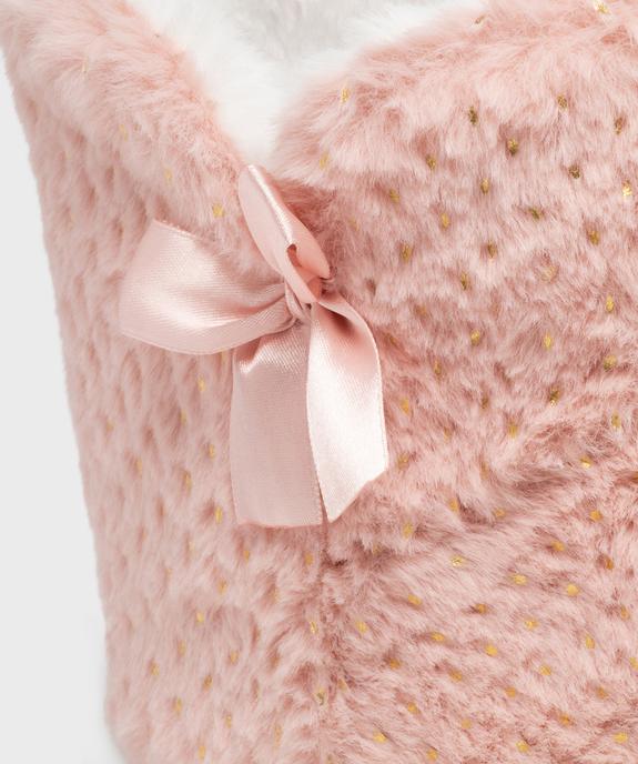 Chaussons montants en fourrure imitation et paillettes femme vue6 - GEMO 4G FEMME - GEMO