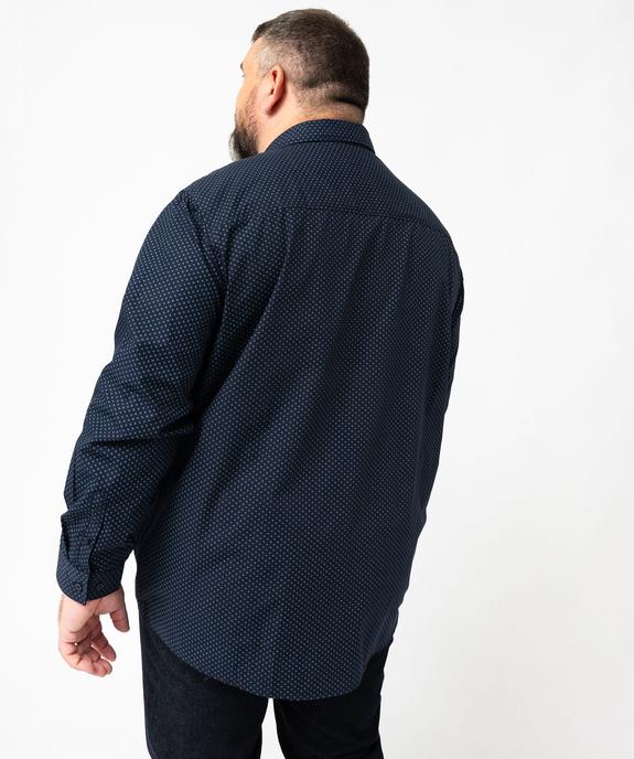 Chemise manches longues coupe regular à micro-motifs homme vue8 - GEMO (HOMME) - GEMO