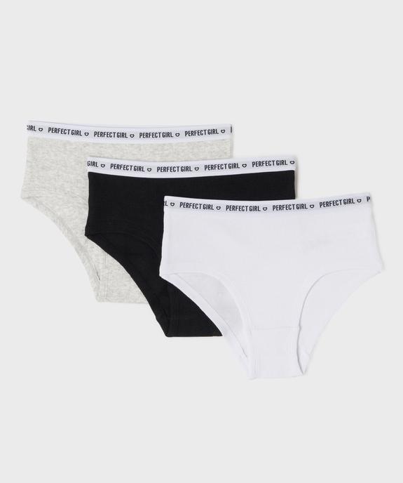 Shorty en maille côtelée en coton stretch fille (lot de 3) vue1 - GEMO 4G FILLE - GEMO