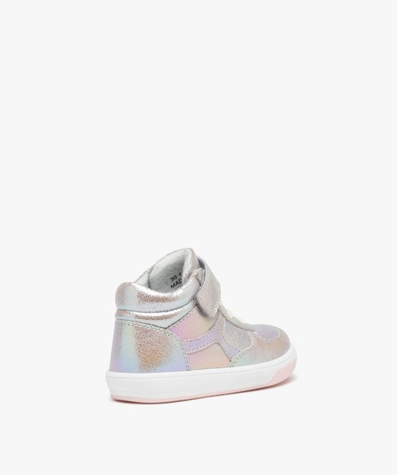 Baskets bébé fille mid-cut irisées avec scratch vue4 - GEMO 4G BEBE - GEMO