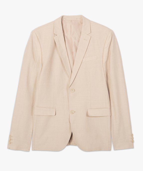Veste de costume homme en lin majoritaire vue4 - GEMO (HOMME) - GEMO