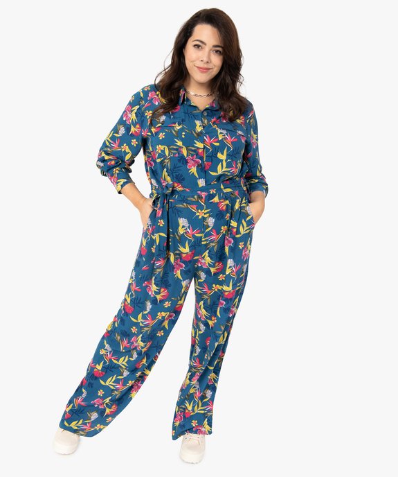 Combinaison pantalon femme grande taille à motifs fleuris vue2 - GEMO (G TAILLE) - GEMO