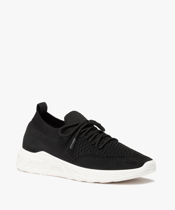 Baskets femme en maille unie avec lacets vue2 - GEMO (SPORTSWR) - GEMO