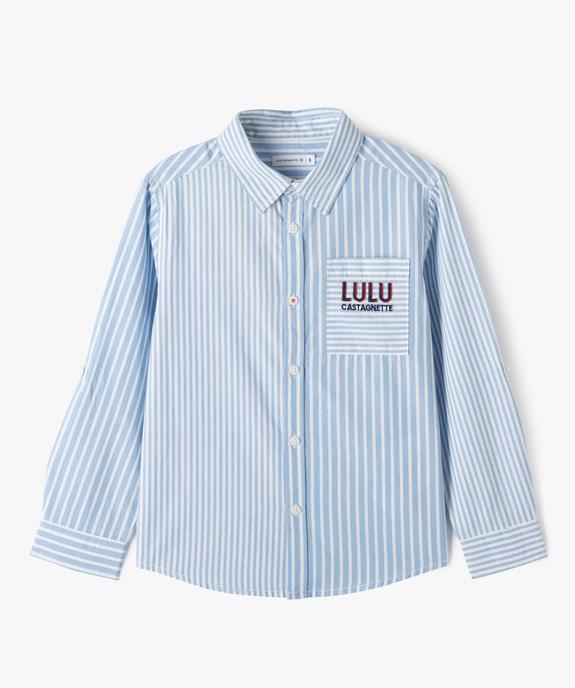 Chemise manches longues à rayures et imprimé garçon - LuluCastagnette vue2 - LULUCASTAGNETTE - GEMO